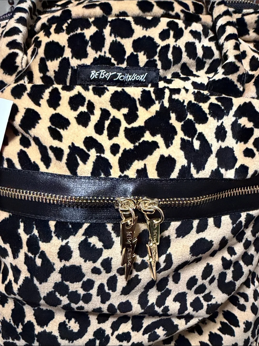 Betsy Johnson Full Size Leopard Backpack NWT